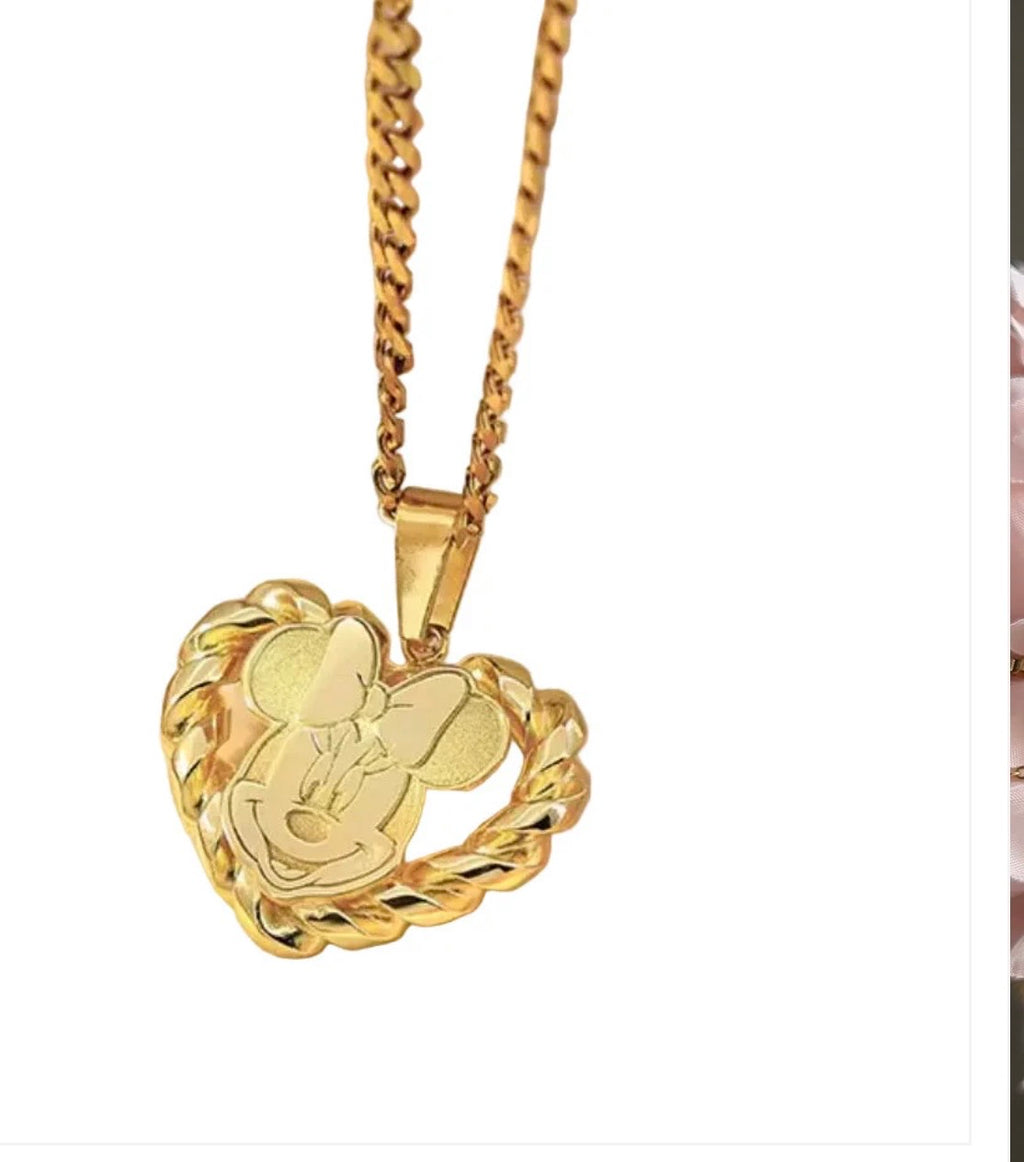 Golden Minnie Sweetheart Pendant