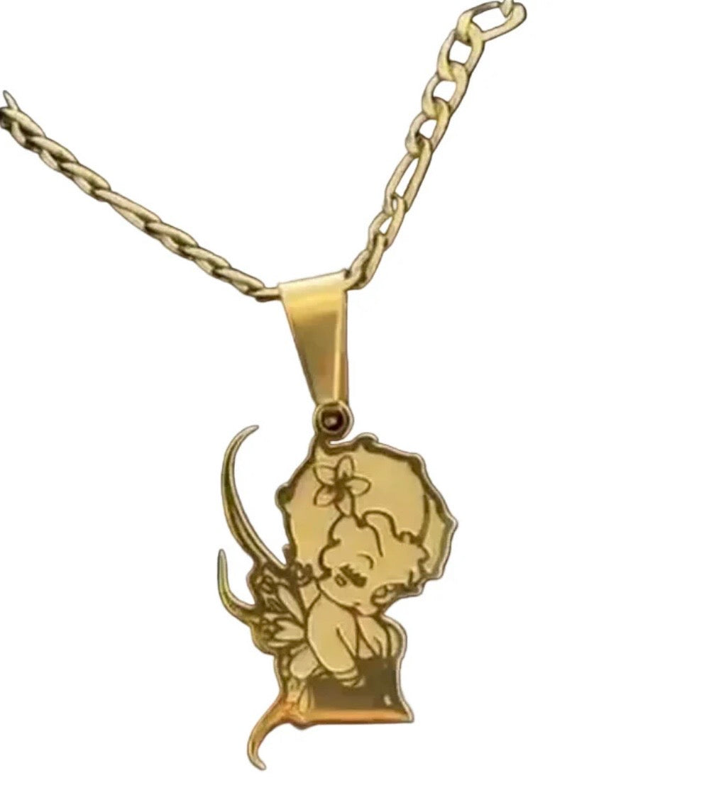 Fairy Angel Kiss Gold Pendant