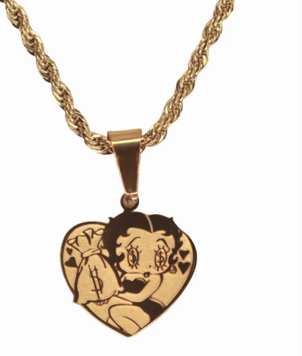 Money & Love Vintage Babe Heart Necklace