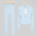 Light blue cropped set