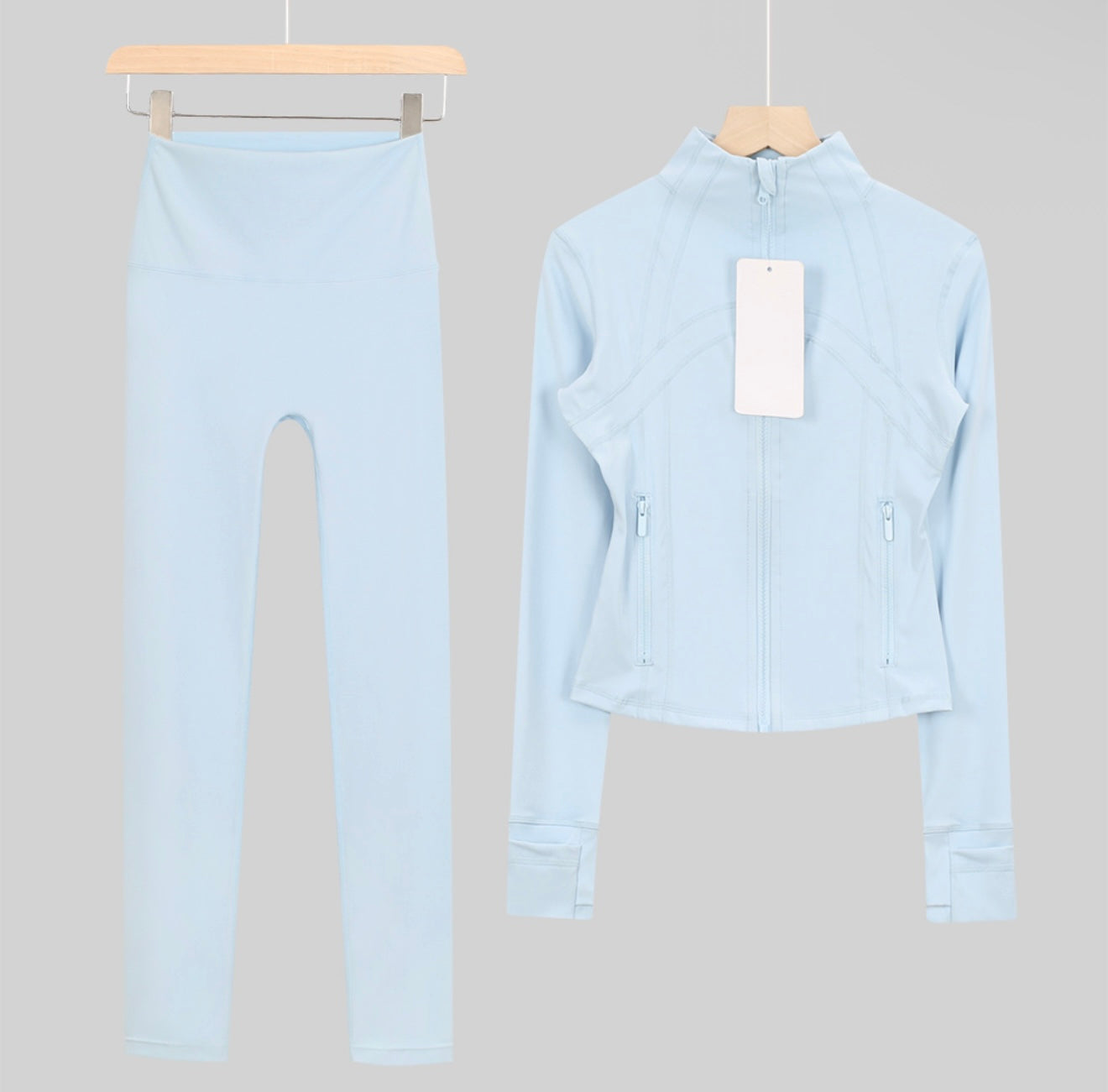 Light blue cropped set