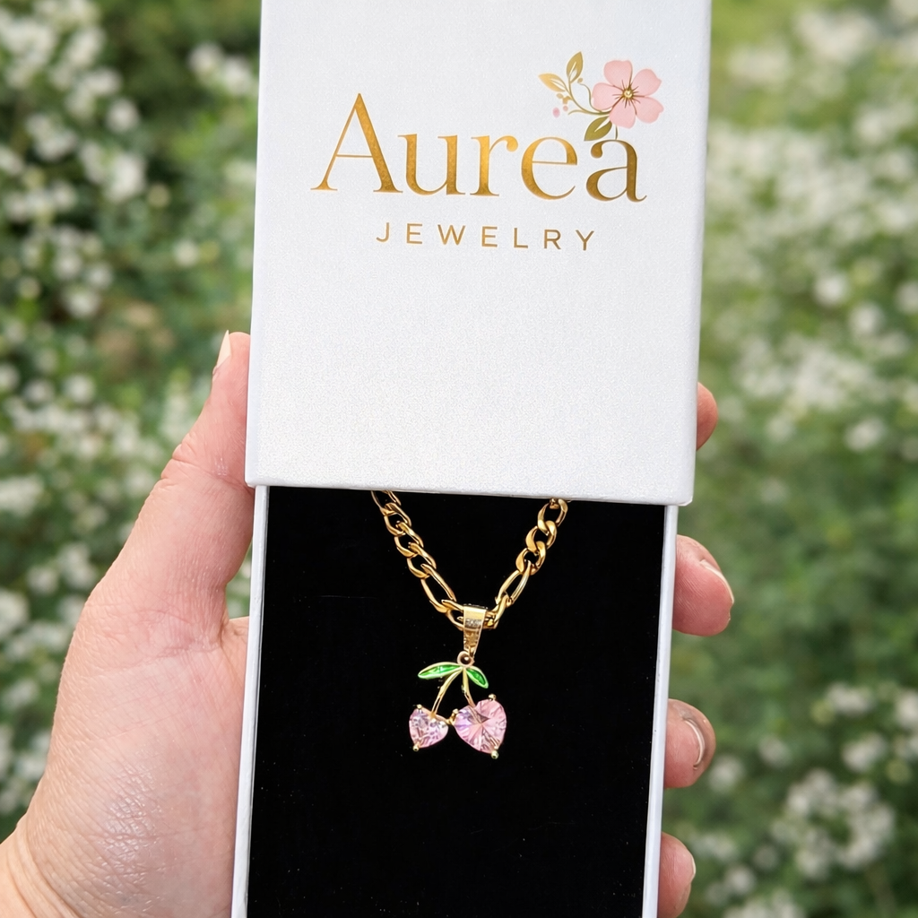 Pink Cherry Necklace