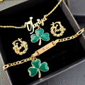 Custom name clover jewelry set 🍀💚